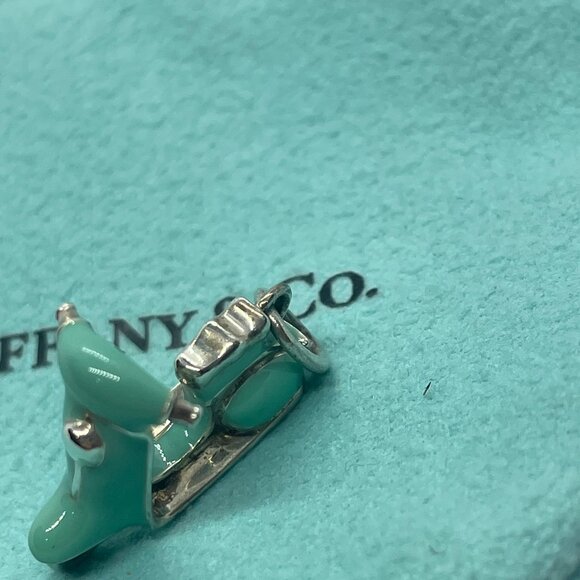 Tiffany & Co. Vintage Sterling Silver Blue Enamel Vespa Scooter Charm - Picture 6 of 16